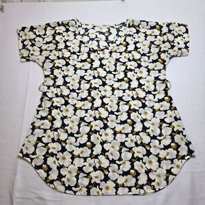 Poema Blue‎ and Gold Boxy Blouse Size L
